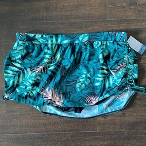 CACIQUE SWIM SKORT SKIRT LEAF PLUS 14 NEW